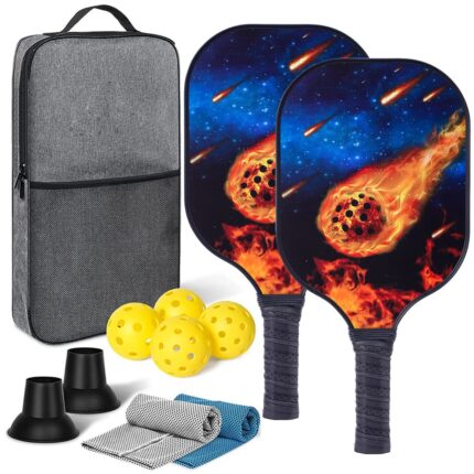 Pickleball Kit with Ball Holder Set