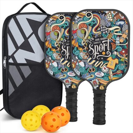 Latest Printed Doodle Pickleball Set